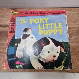Vintage Little Golden Book The Poky Little Puppy Disneyland Read Along No Record